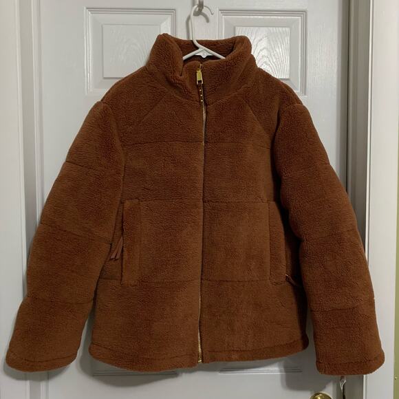 NWT Rebecca Minkoff soft teddy high neck puffer coat medium - Picture 1 of 11